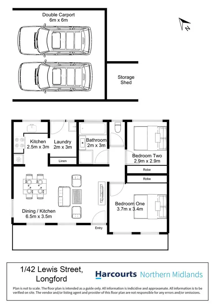 Floorplan of Homely unit listing, 1/42 Lewis Street, Longford TAS 7301