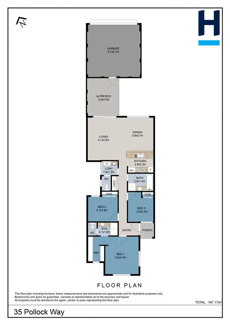 Floorplan of Homely house listing, 35 Pollock Way, Clarkson WA 6030