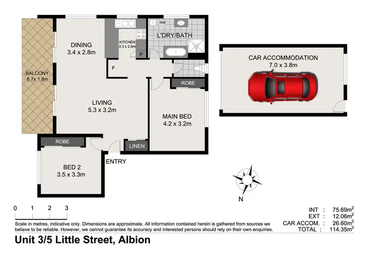 Floorplan of Homely unit listing, 3/5 Little Street, Albion QLD 4010
