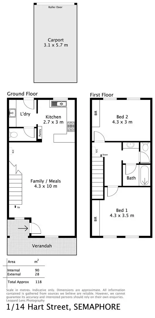 Floorplan of Homely townhouse listing, 1/14 Hart Street, Semaphore South SA 5019