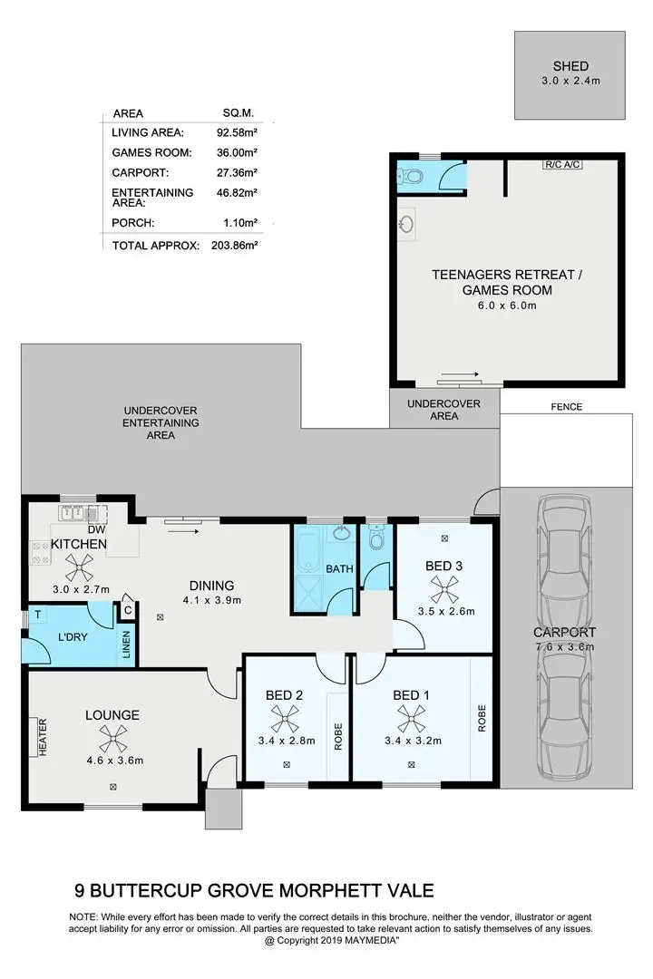 Floorplan of Homely house listing, 9 Buttercup Grove, Morphett Vale SA 5162