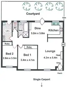 Floorplan of Homely unit listing, 4/33 Churchill Avenue, Clarence Park SA 5034