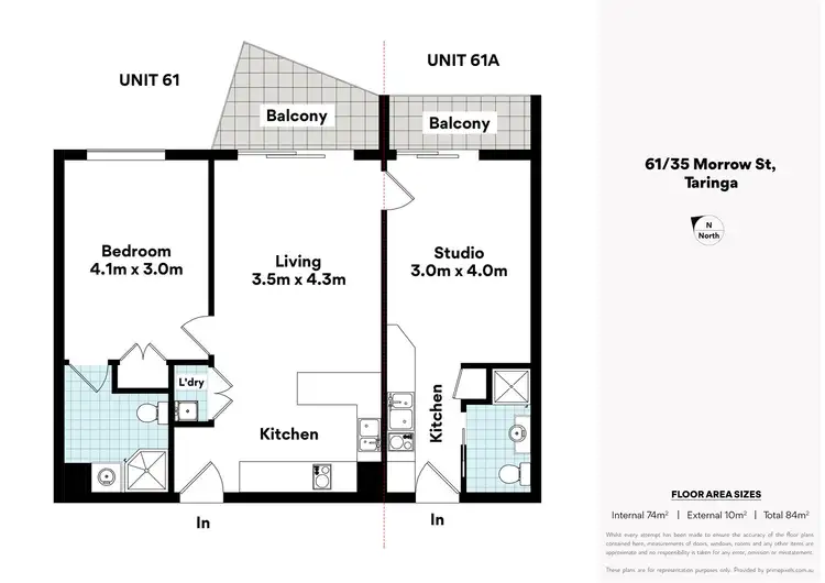 Floorplan of Homely apartment listing, 61/35 Morrow Street, Taringa QLD 4068