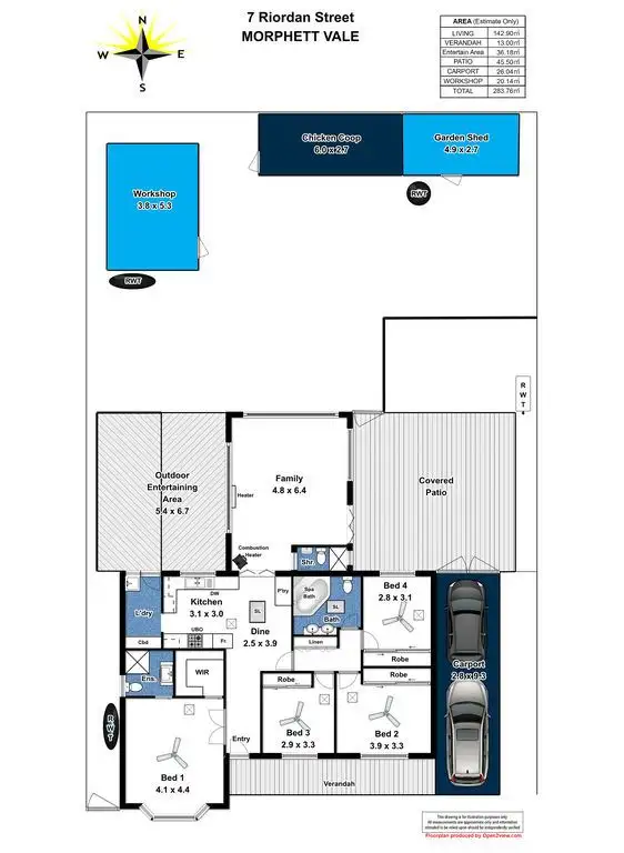 Floorplan of Homely house listing, 7 Riordan Street, Morphett Vale SA 5162