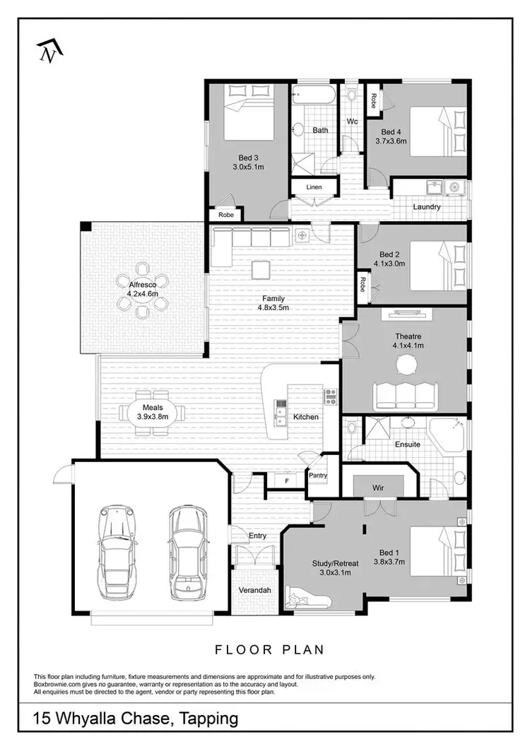 Floorplan of Homely house listing, 15 Whyalla Chase, Tapping WA 6065