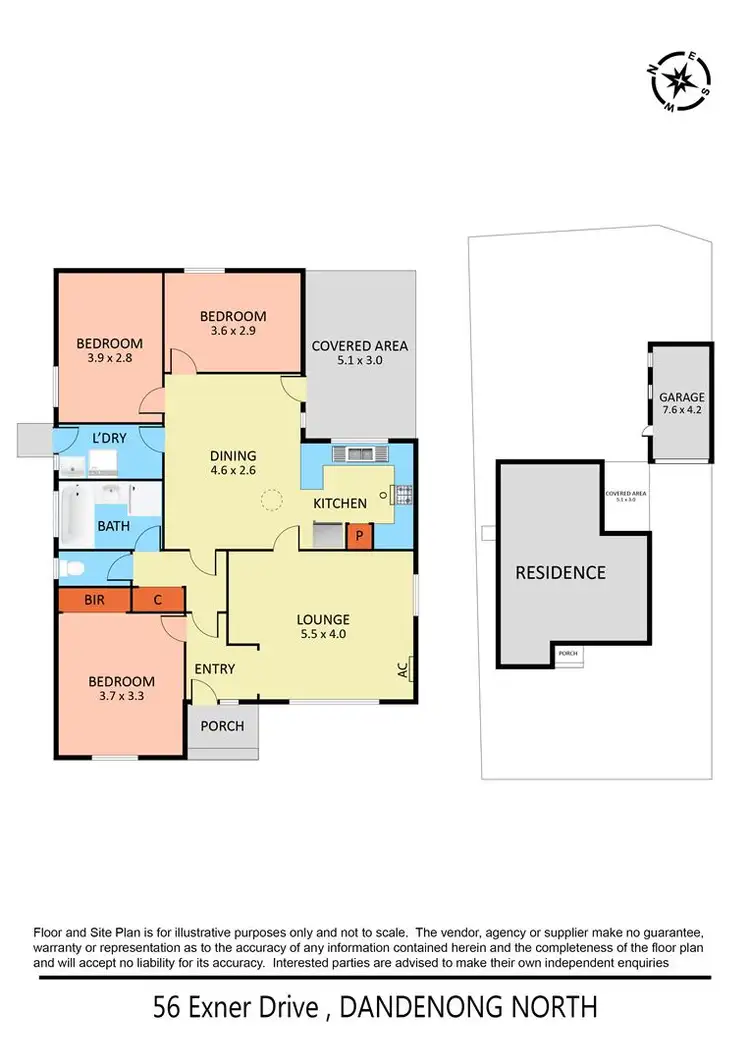 Floorplan of Homely house listing, 56 Exner Drive, Dandenong North VIC 3175