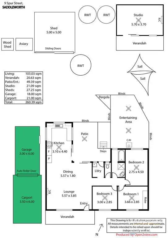Floorplan of Homely house listing, 9 Spur St, Saddleworth SA 5413