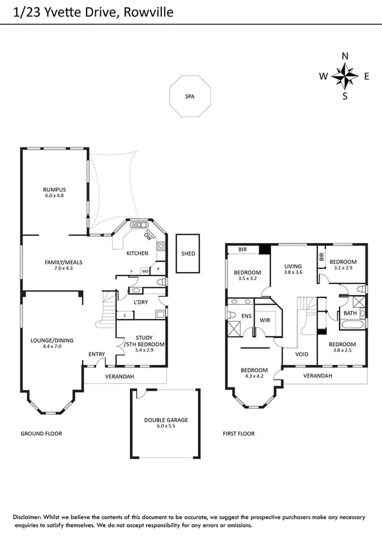 Floorplan of Homely house listing, 1/23 Yvette Drive, Rowville VIC 3178