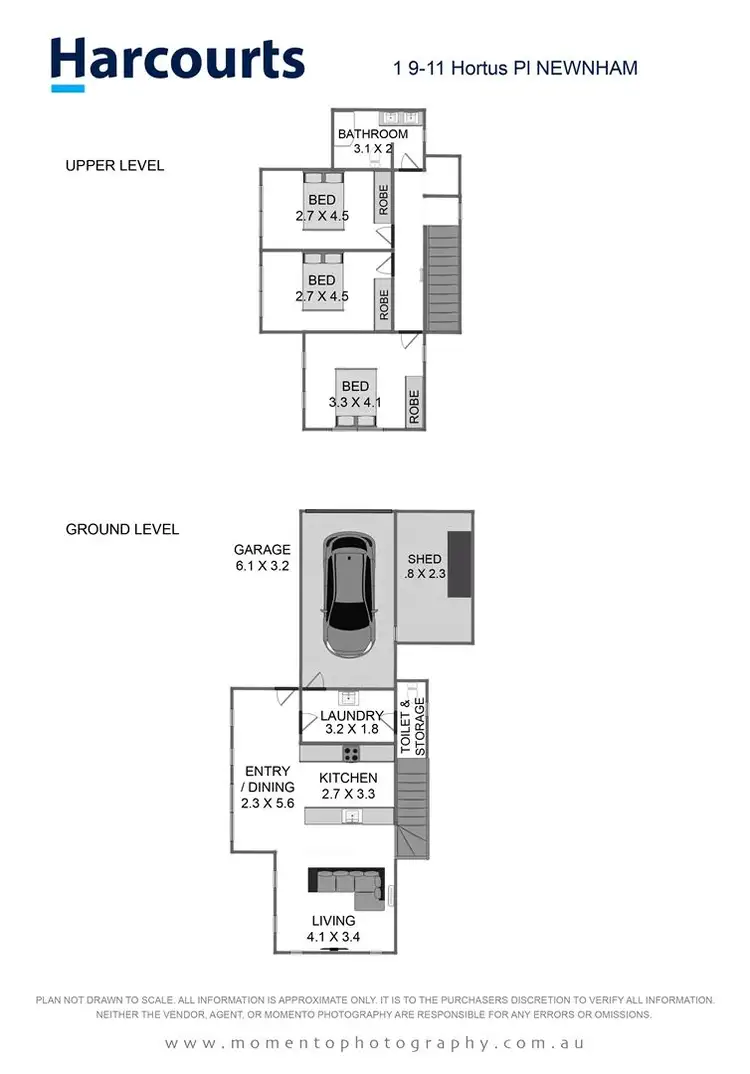 Floorplan of Homely townhouse listing, 1/9-11 Hortus Place, Newnham TAS 7248
