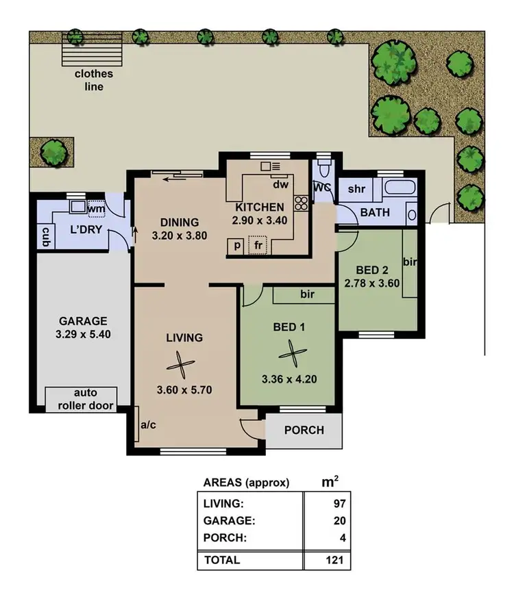 Floorplan of Homely unit listing, 2/66 Golflands View, Morphett Vale SA 5162