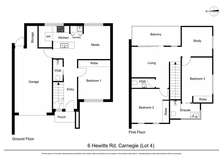 Floorplan of Homely townhouse listing, 2/1 Hewitts Road, Carnegie VIC 3163