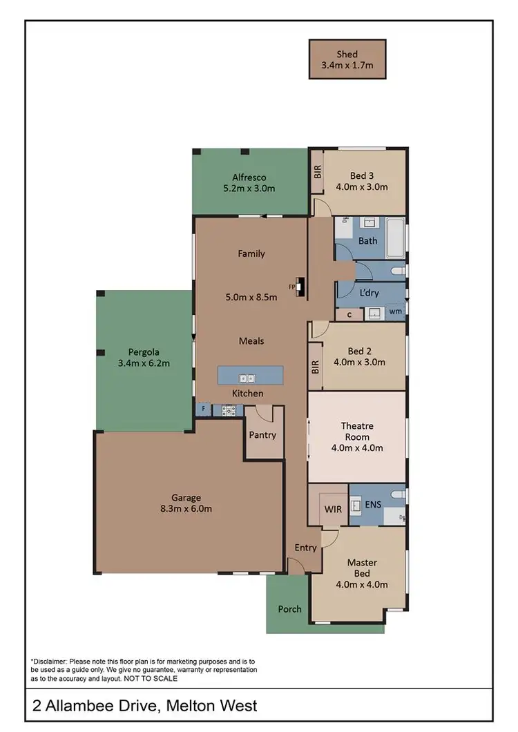 Floorplan of Homely house listing, 2 Allambee Drive, Harkness VIC 3337