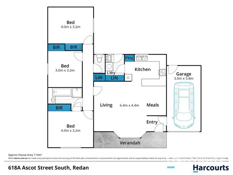 Floorplan of Homely townhouse listing, 1/618 Ascot Street South, Redan VIC 3350