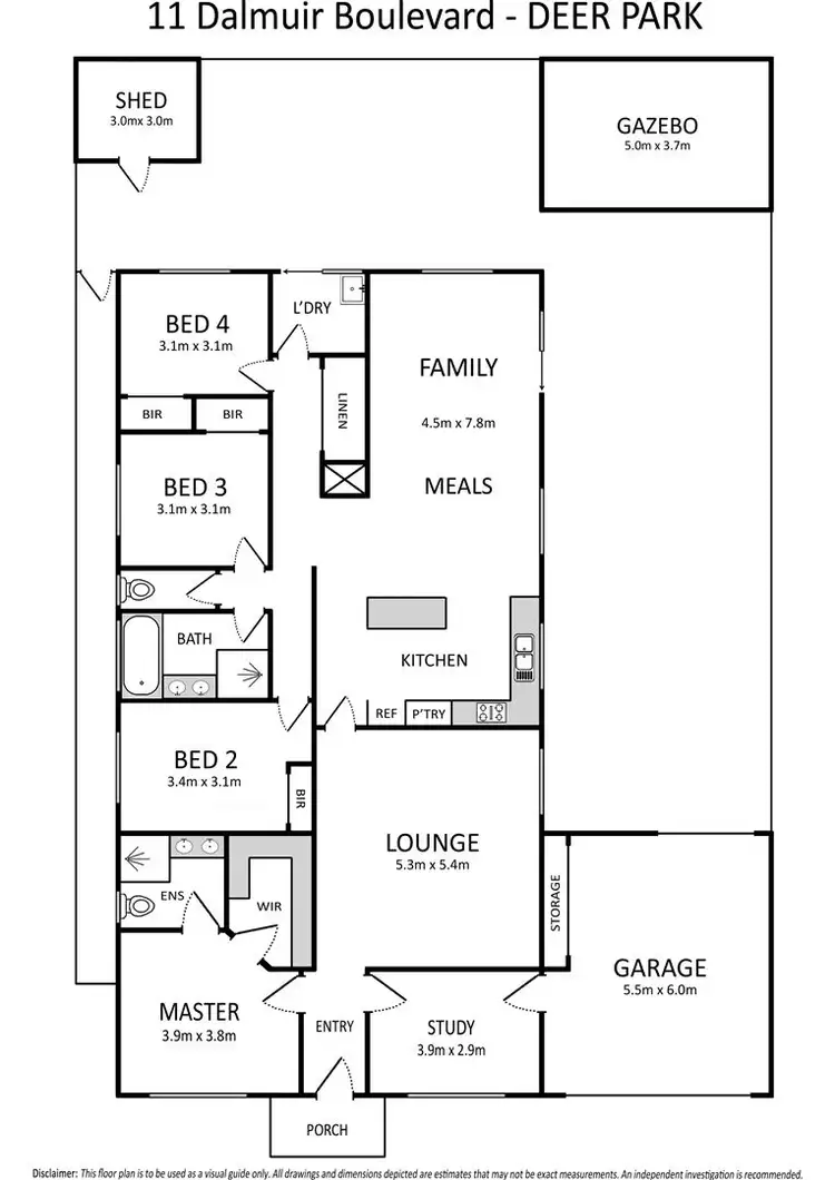 Floorplan of Homely house listing, 11 Dalmuir Boulevard, Deer Park VIC 3023