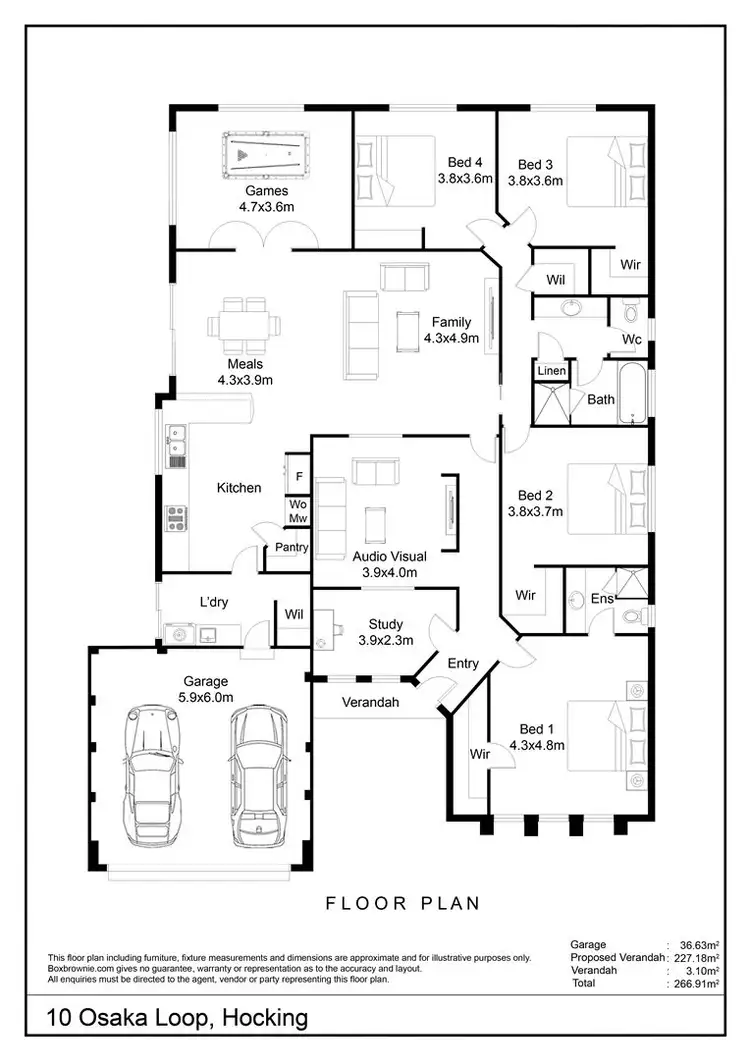 Floorplan of Homely house listing, 10 Osaka Loop, Hocking WA 6065