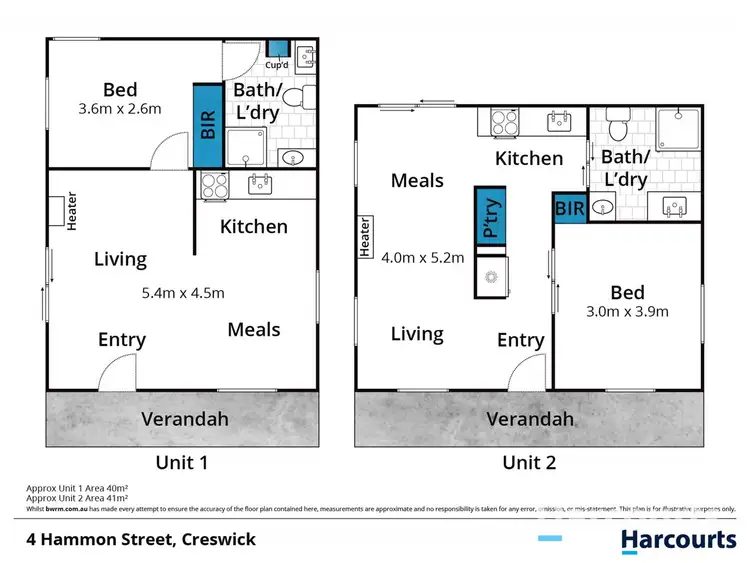 Floorplan of Homely townhouse listing, 4a & 4b Hammon Street, Creswick VIC 3363