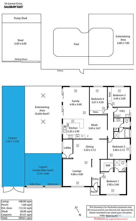 Floorplan of Homely house listing, 34 Garnet Drive, Salisbury East SA 5109