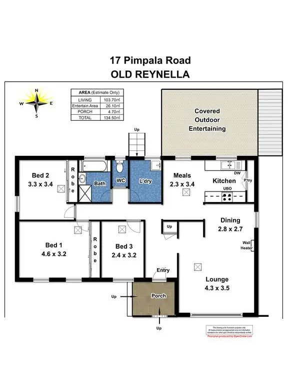 Floorplan of Homely house listing, 17 Pimpala Road, Old Reynella SA 5161