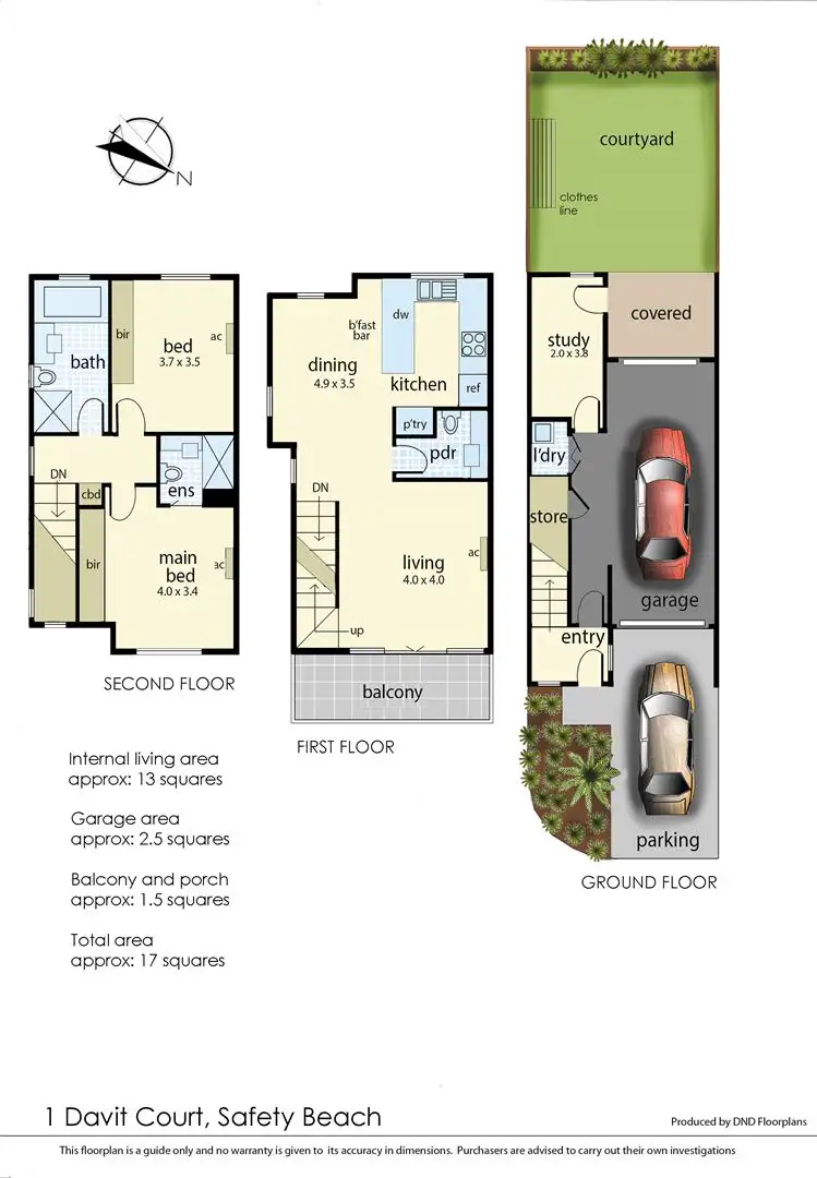Floorplan of Homely house listing, 1 Davit Court, Safety Beach VIC 3936