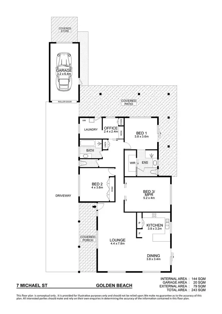 Floorplan of Homely house listing, 7 Michael Street, Golden Beach QLD 4551