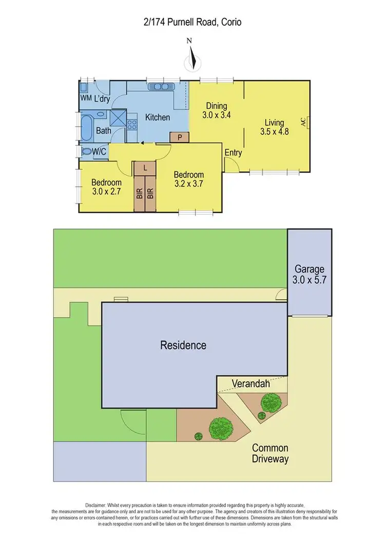 Floorplan of Homely unit listing, 2/174 Purnell Road, Corio VIC 3214
