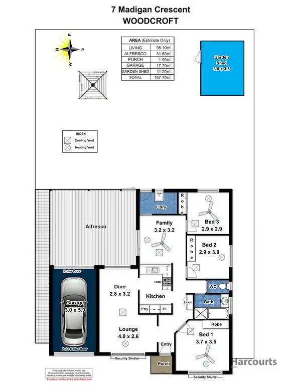 Floorplan of Homely house listing, 7 Madigan Crescent, Woodcroft SA 5162