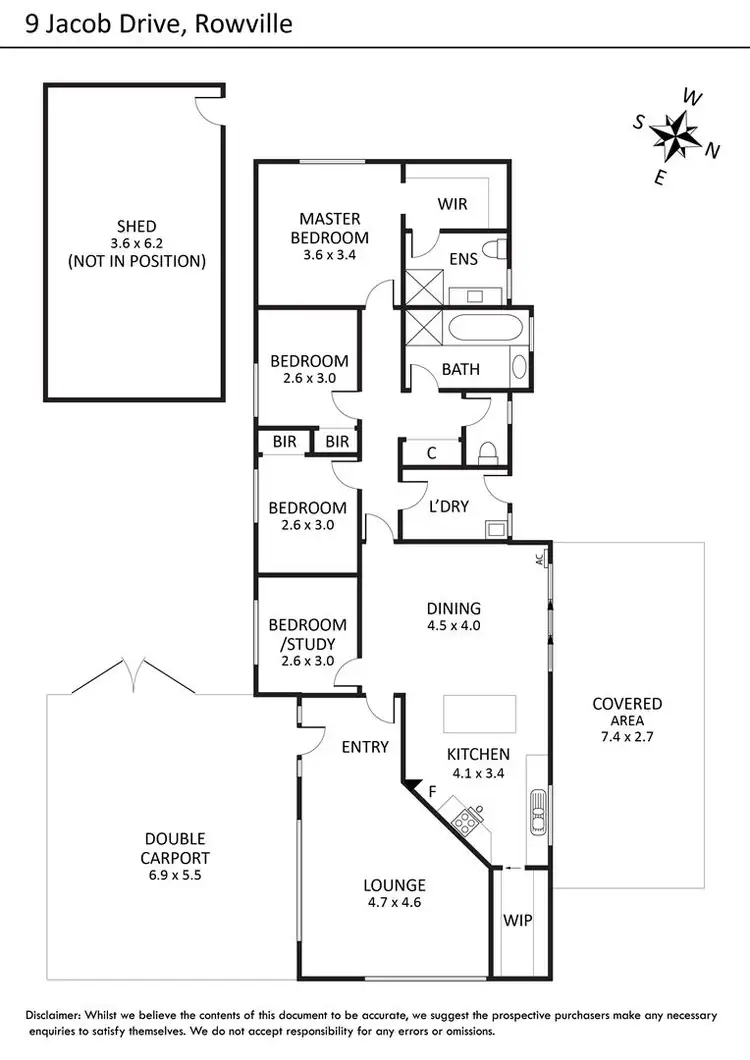 Floorplan of Homely house listing, 9 Jacob Drive, Rowville VIC 3178