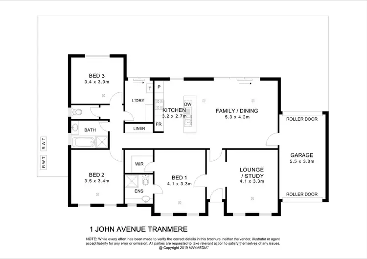 Floorplan of Homely house listing, 1 John Avenue, Tranmere SA 5073