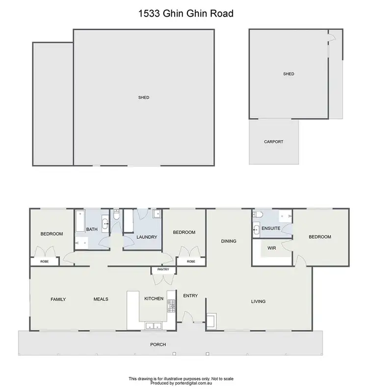 Floorplan of Homely rural property listing, 1533 Ghin Ghin Road, Yea VIC 3717