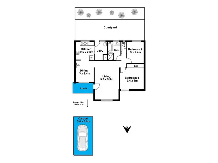 Floorplan of Homely unit listing, 3/32a McMahon Road, Morphett Vale SA 5162