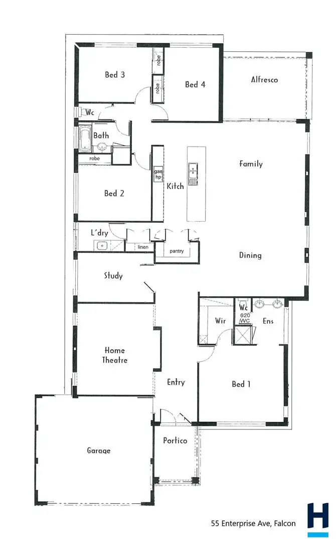 Floorplan of Homely house listing, 55 Enterprise Avenue, Falcon WA 6210