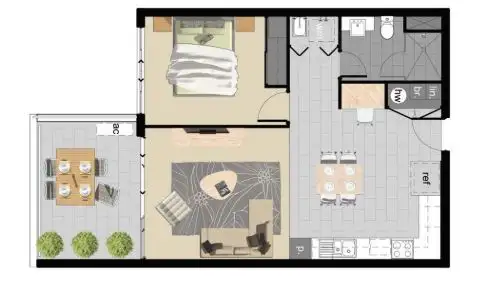 Floorplan of Homely unit listing, 8517/43 Forbes Street, West End QLD 4101