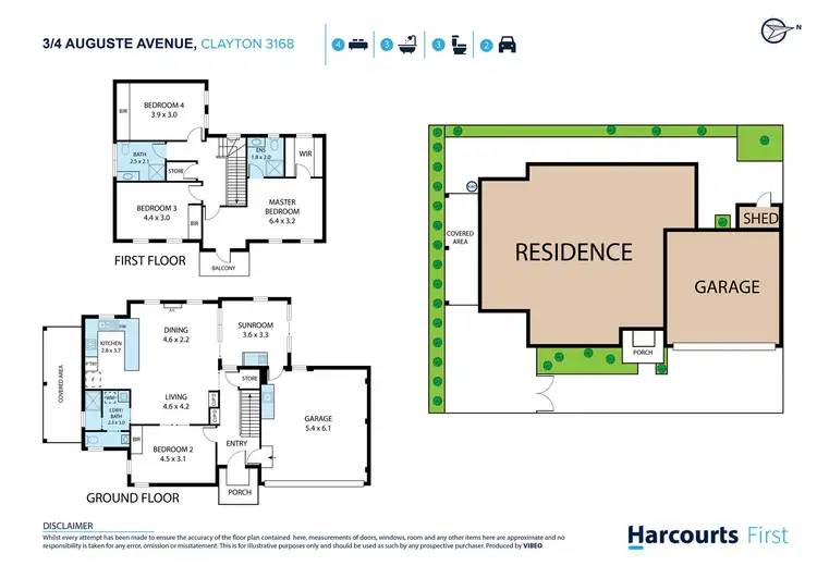 Floorplan of Homely townhouse listing, 206/11 Auguste Avenue, Clayton VIC 3168