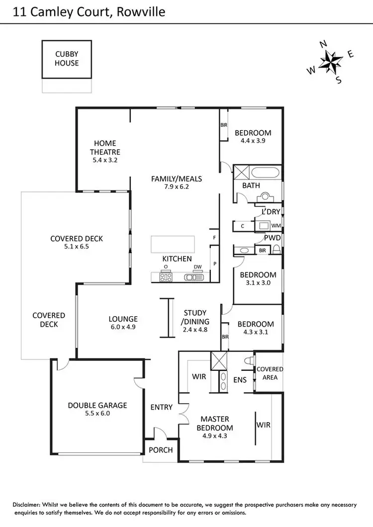 Floorplan of Homely house listing, 11 Camley Court, Rowville VIC 3178