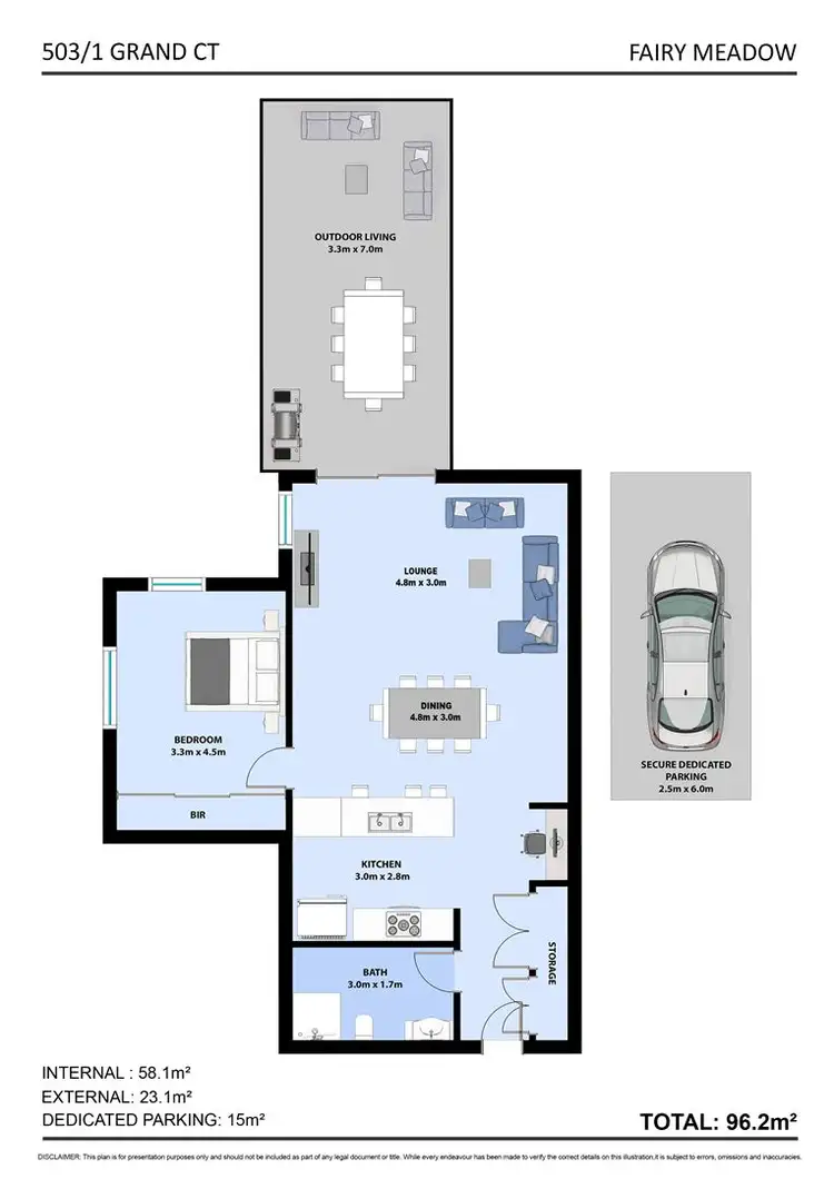 Floorplan of Homely unit listing, 503/1 Grand Court, Fairy Meadow NSW 2519