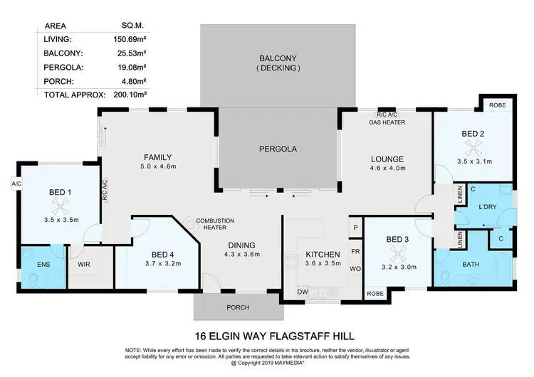 Floorplan of Homely house listing, 16 Elgin Way, Flagstaff Hill SA 5159