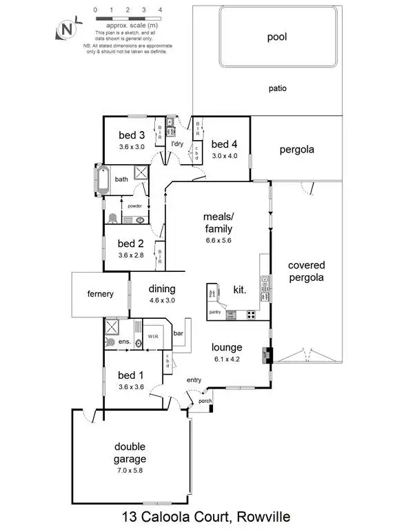 Floorplan of Homely house listing, 13 Caloola Court, Rowville VIC 3178