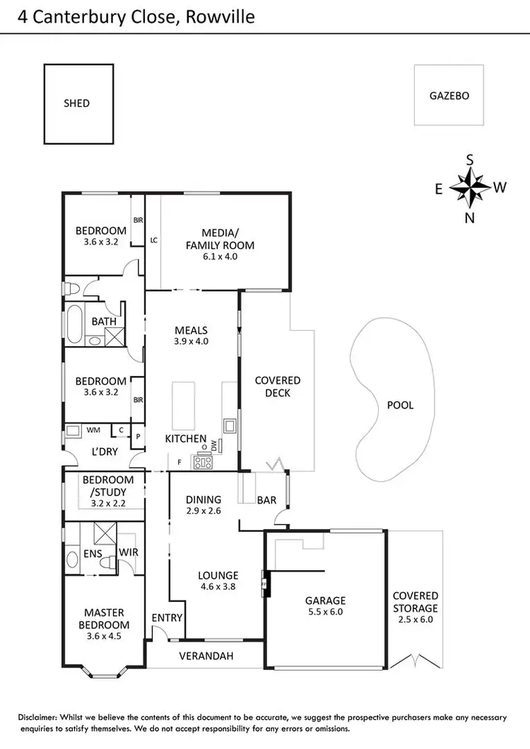 Floorplan of Homely house listing, 4 Canterbury Close, Rowville VIC 3178