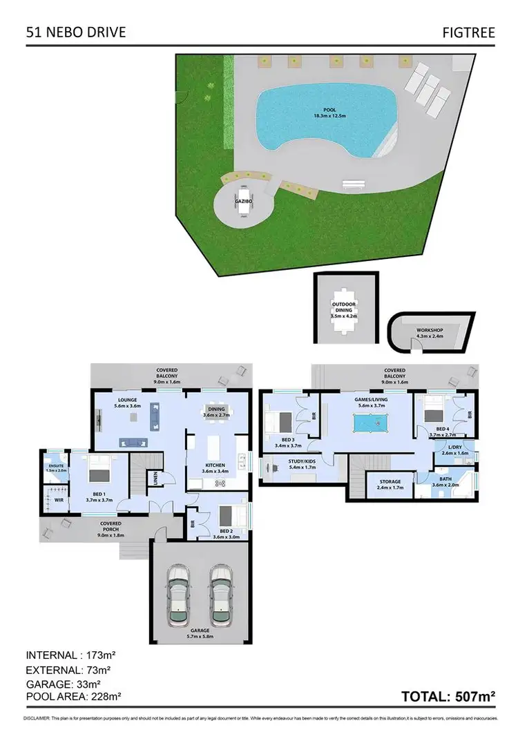 Floorplan of Homely house listing, 51 Nebo Drive, Figtree NSW 2525