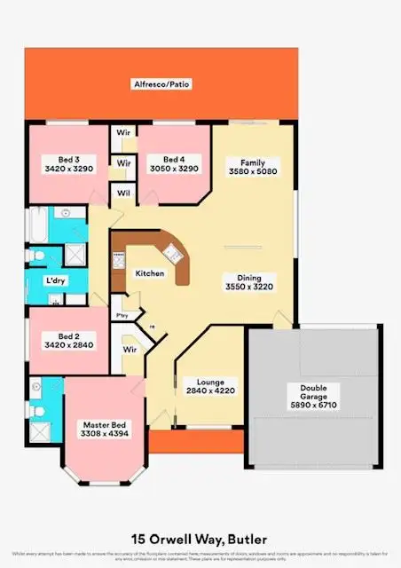 Floorplan of Homely house listing, 15 Orwell Way, Butler WA 6036