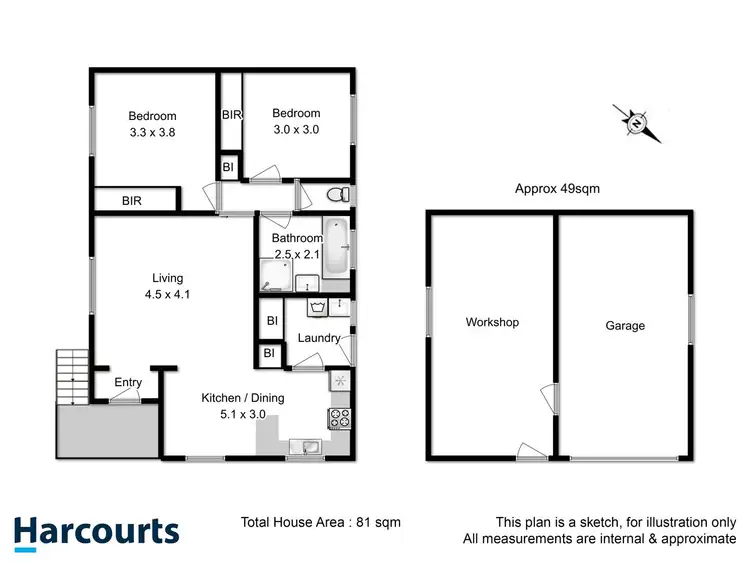 Floorplan of Homely unit listing, 1/42 Kilander Crescent, Berriedale TAS 7011