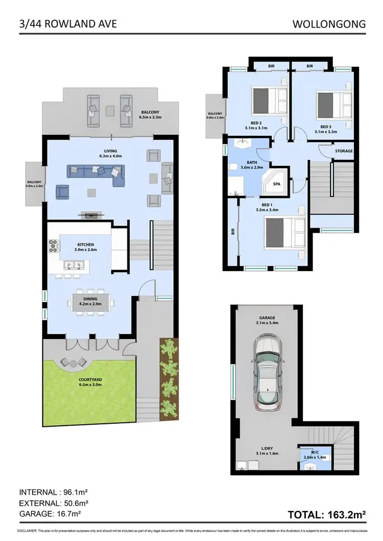 Floorplan of Homely townhouse listing, 3/44-46 Rowland Avenue, Wollongong NSW 2500