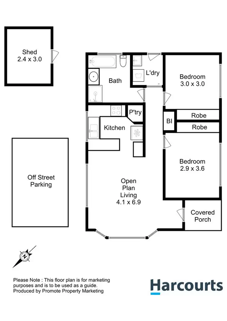 Floorplan of Homely unit listing, 2/1 Alice Place, Brighton TAS 7030