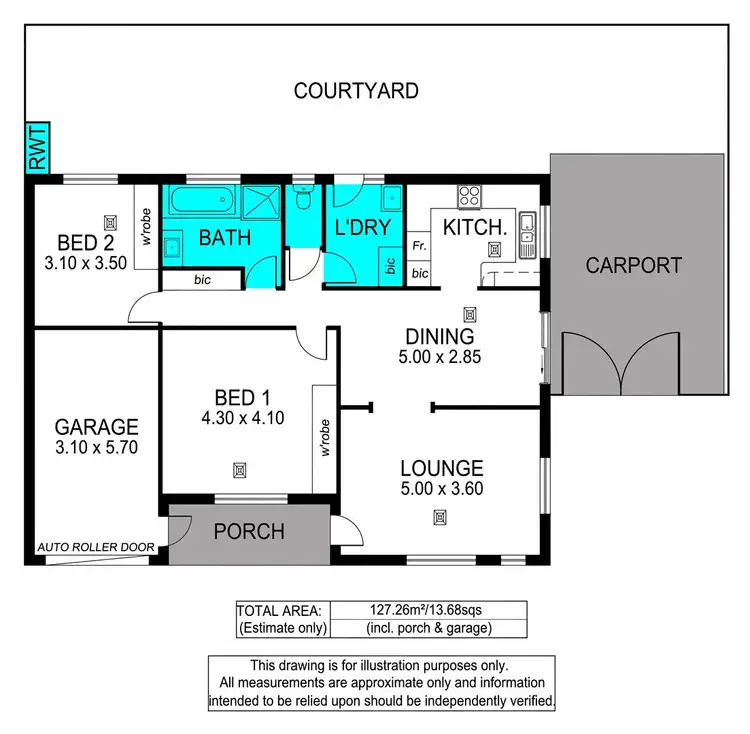 Floorplan of Homely unit listing, 1/55 Castle Street, Edwardstown SA 5039