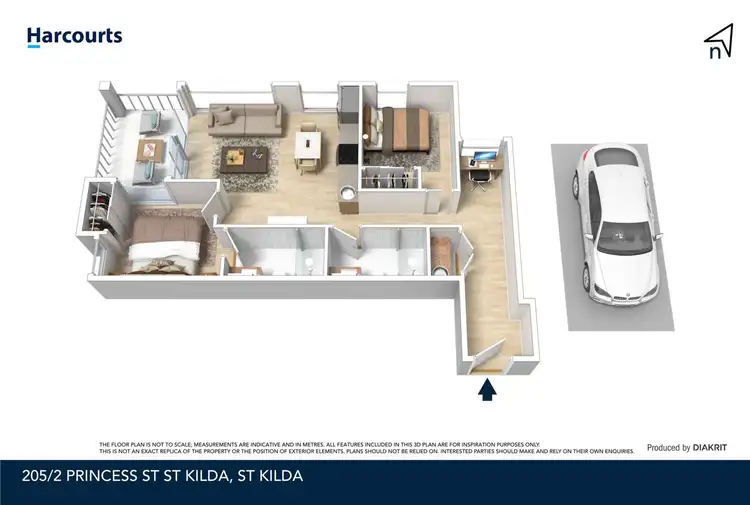 Floorplan of Homely apartment listing, 205/2 Princes Street, St Kilda VIC 3182