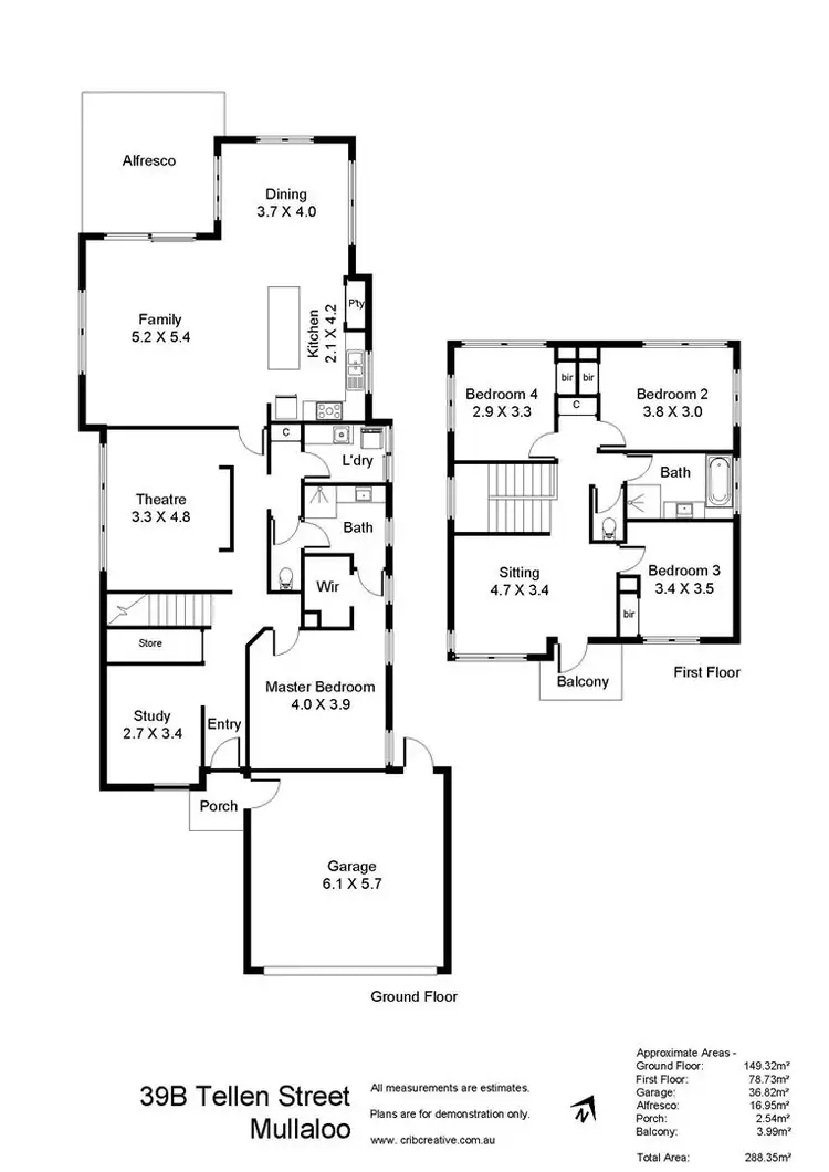 Floorplan of Homely house listing, 39B Tellen Street, Mullaloo WA 6027