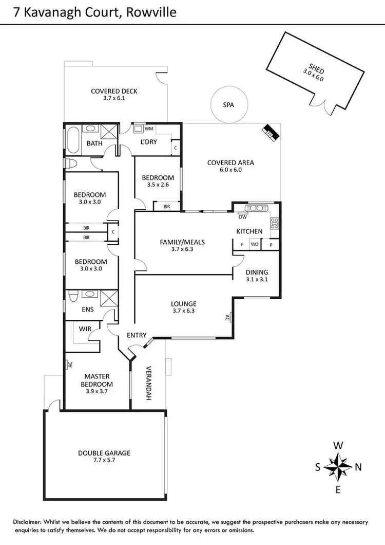 Floorplan of Homely house listing, 7 Kavanagh Court, Rowville VIC 3178