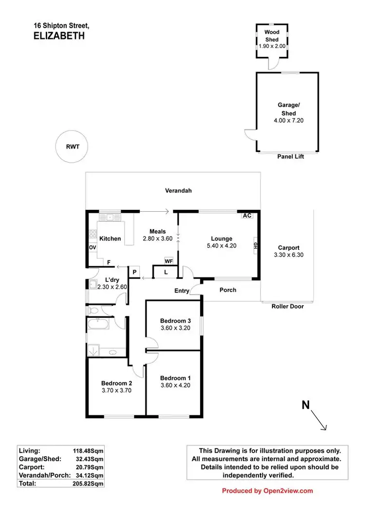 Floorplan of Homely house listing, 16 Shipton Street, Elizabeth SA 5112