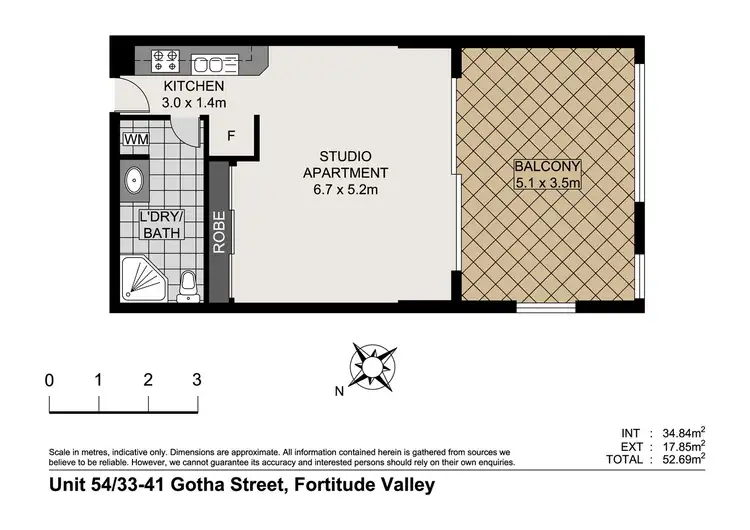 Floorplan of Homely apartment listing, 54/33-41 Gotha St, Fortitude Valley QLD 4006