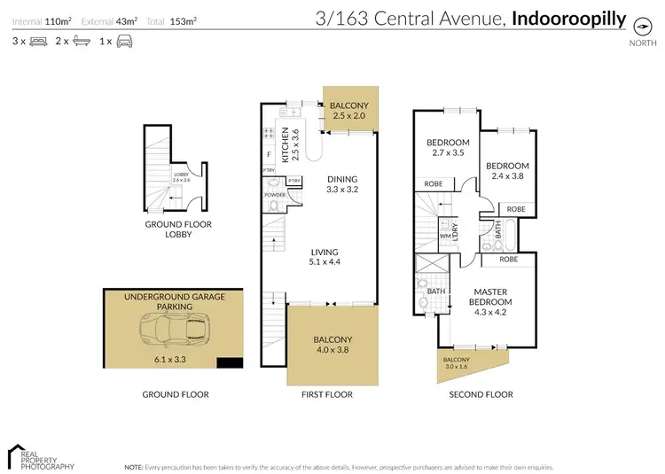 Floorplan of Homely townhouse listing, 3/163 Central Av, Indooroopilly QLD 4068
